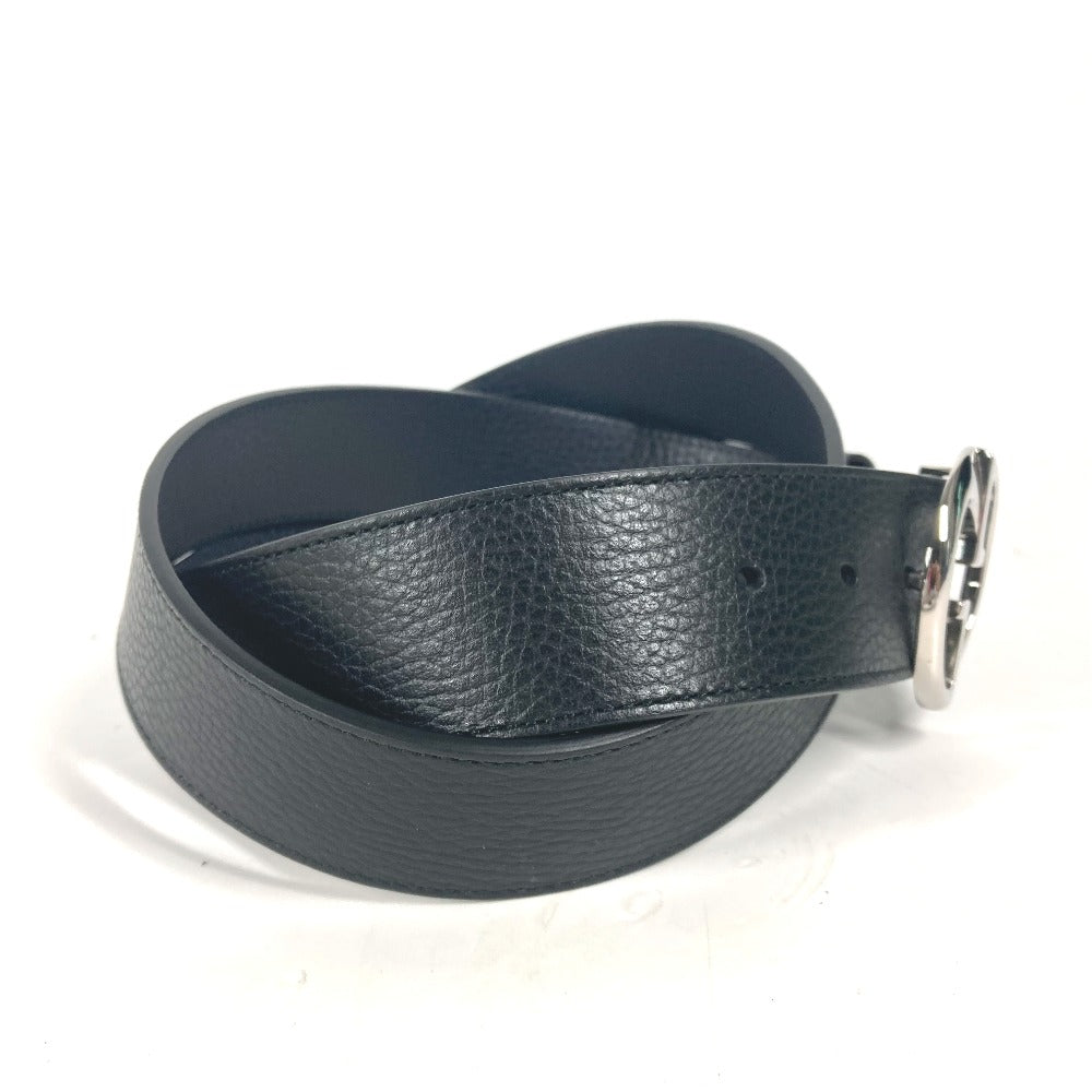 Gucci Belt 449715 Leather Black Gg Logo Mens 105