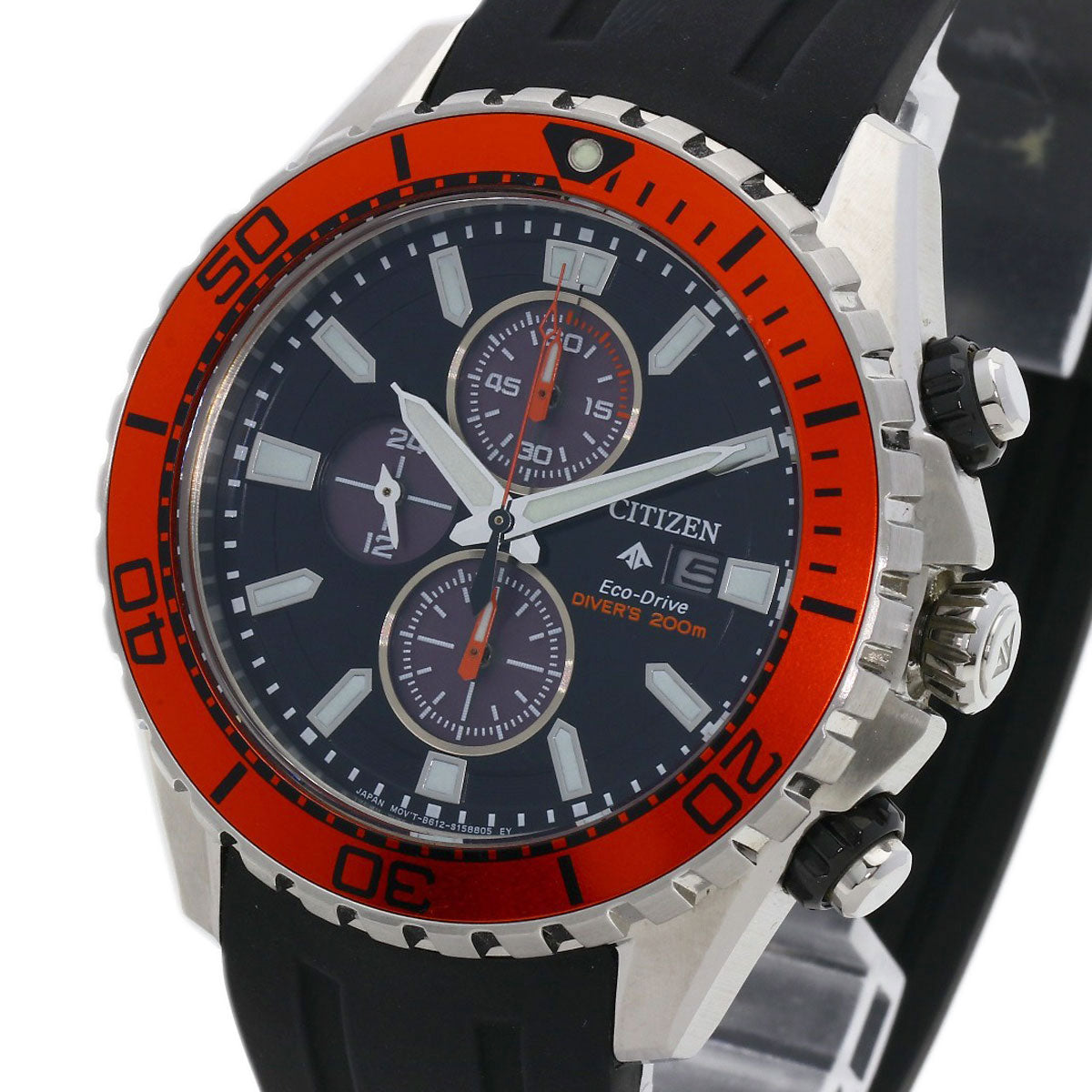 Citizen Watches Eco Drive Ca0718-21E Stainless Steel, Rubber Silver Promaster Diver 200 Black Dial