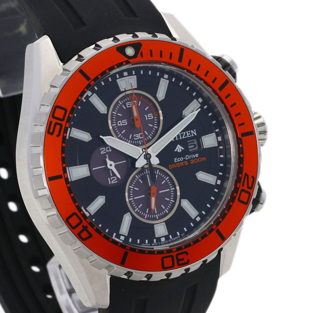 Citizen Watches Eco Drive Ca0718-21E Stainless Steel, Rubber Silver Promaster Diver 200 Black Dial