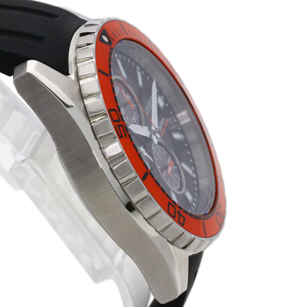Citizen Watches Eco Drive Ca0718-21E Stainless Steel, Rubber Silver Promaster Diver 200 Black Dial