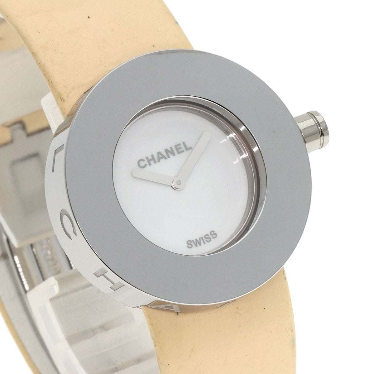 Chanel Watches Quartz H0580 Stainless Steel, Enamel Silver La Ronde White Dial Women