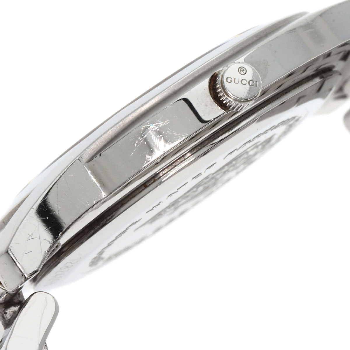 Gucci Watches Quartz 5500M Stainless Steel Silver Round Face Black Dial