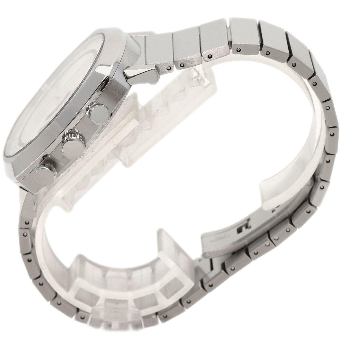 Gucci Watches Quartz Ya157302 Stainless Steel , Stainless Steel Silver Grip Chronograph Silver Dial