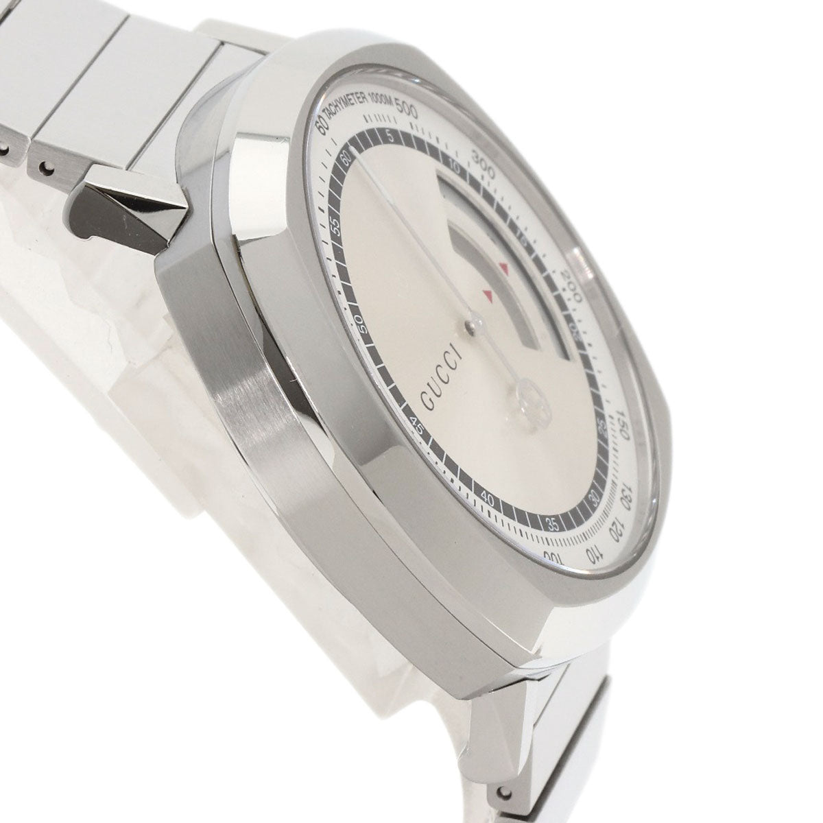 Gucci Watches Quartz Ya157302 Stainless Steel , Stainless Steel Silver Grip Chronograph Silver Dial