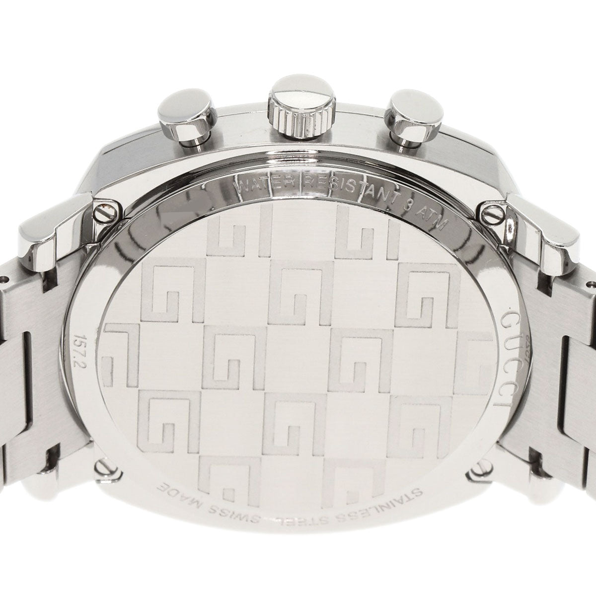 Gucci Watches Quartz Ya157302 Stainless Steel , Stainless Steel Silver Grip Chronograph Silver Dial