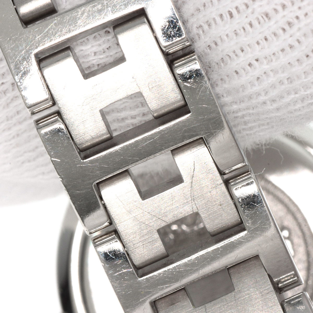 Hermes Watches Quartz Cl4.210 Stainless Steel , Stainless Steel Silver Clipper New Buckle White