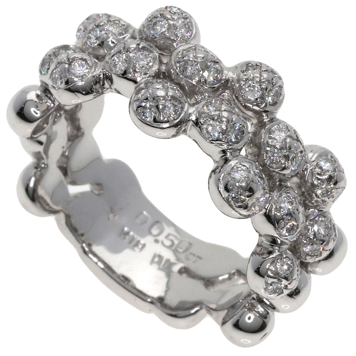 Ponte Vecchio Ring K18Wg Silver Diamond