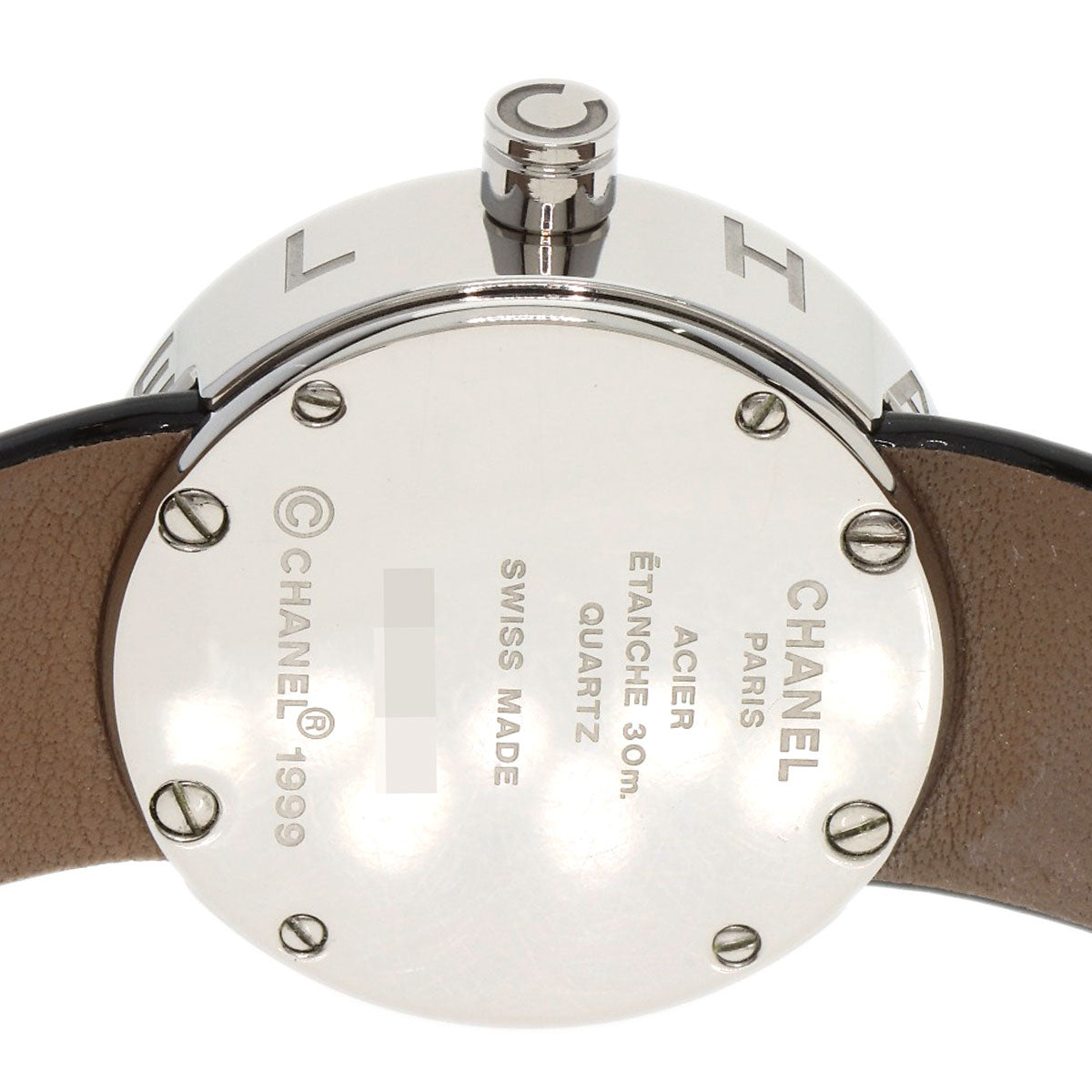 Chanel Watches Quartz H0579 Stainless Steel, Leather Silver La Ronde Black Dial Women