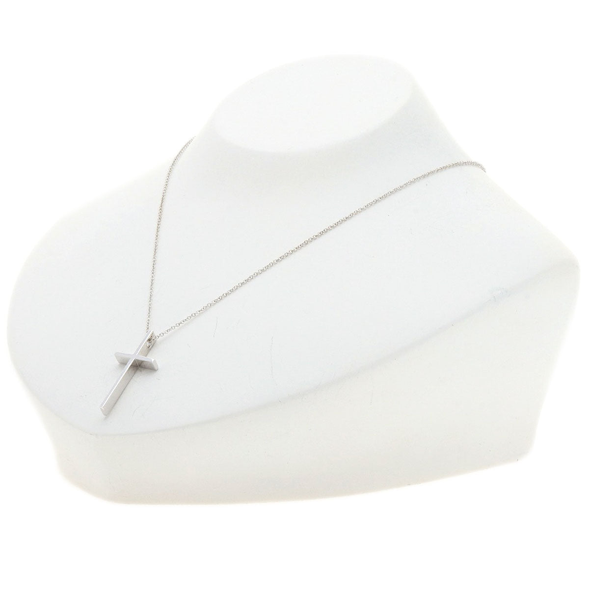 Tiffany&Co. Necklace K18Wg Silver Cross