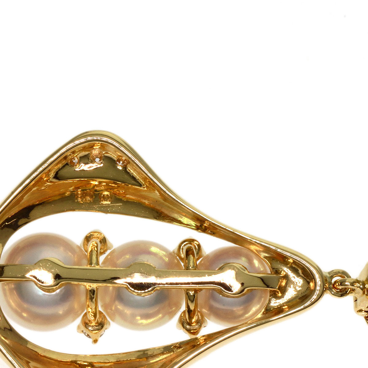 Mikimoto Necklace 18K Yellow Gold Gold Pearl Pearl Diamond