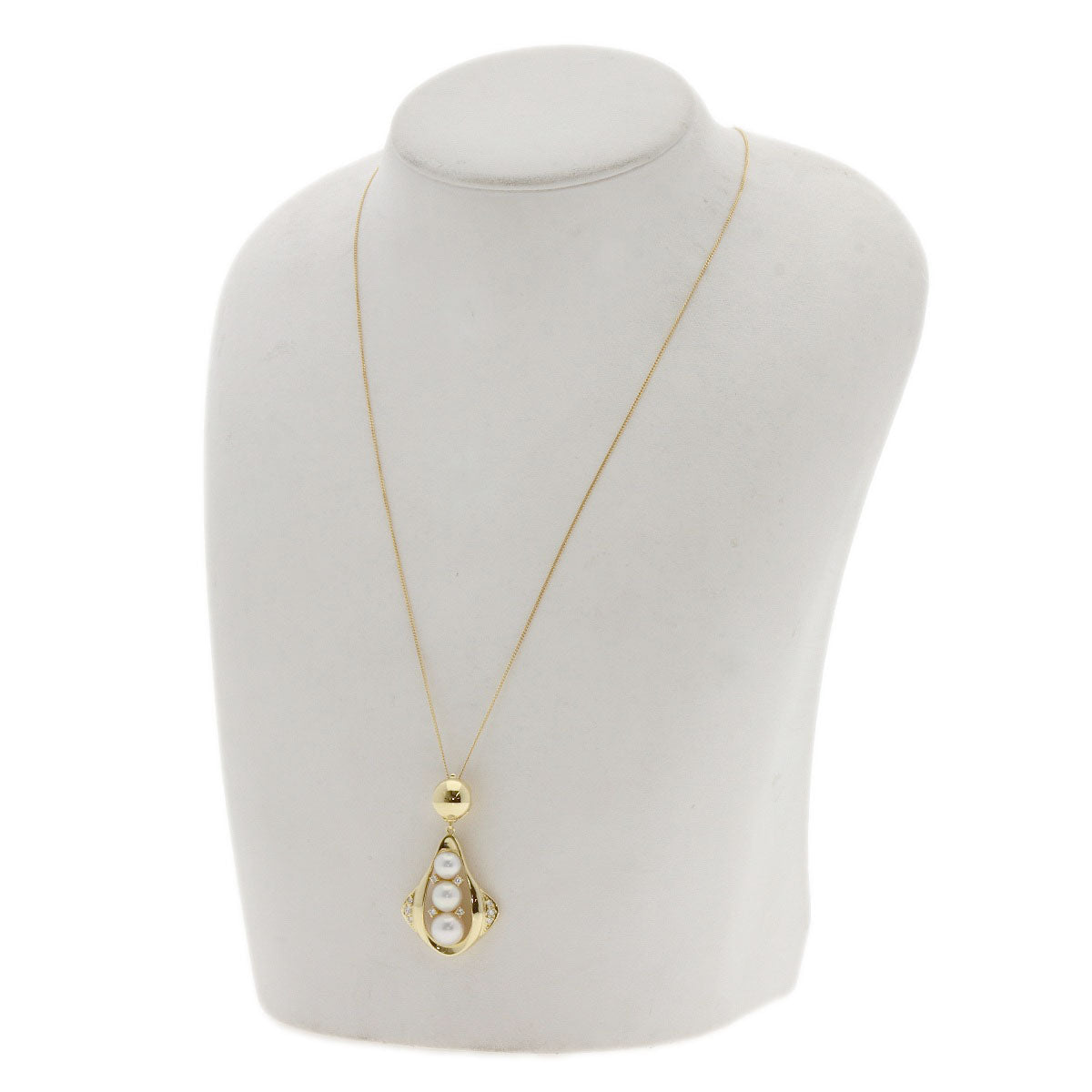 Mikimoto Necklace 18K Yellow Gold Gold Pearl Pearl Diamond