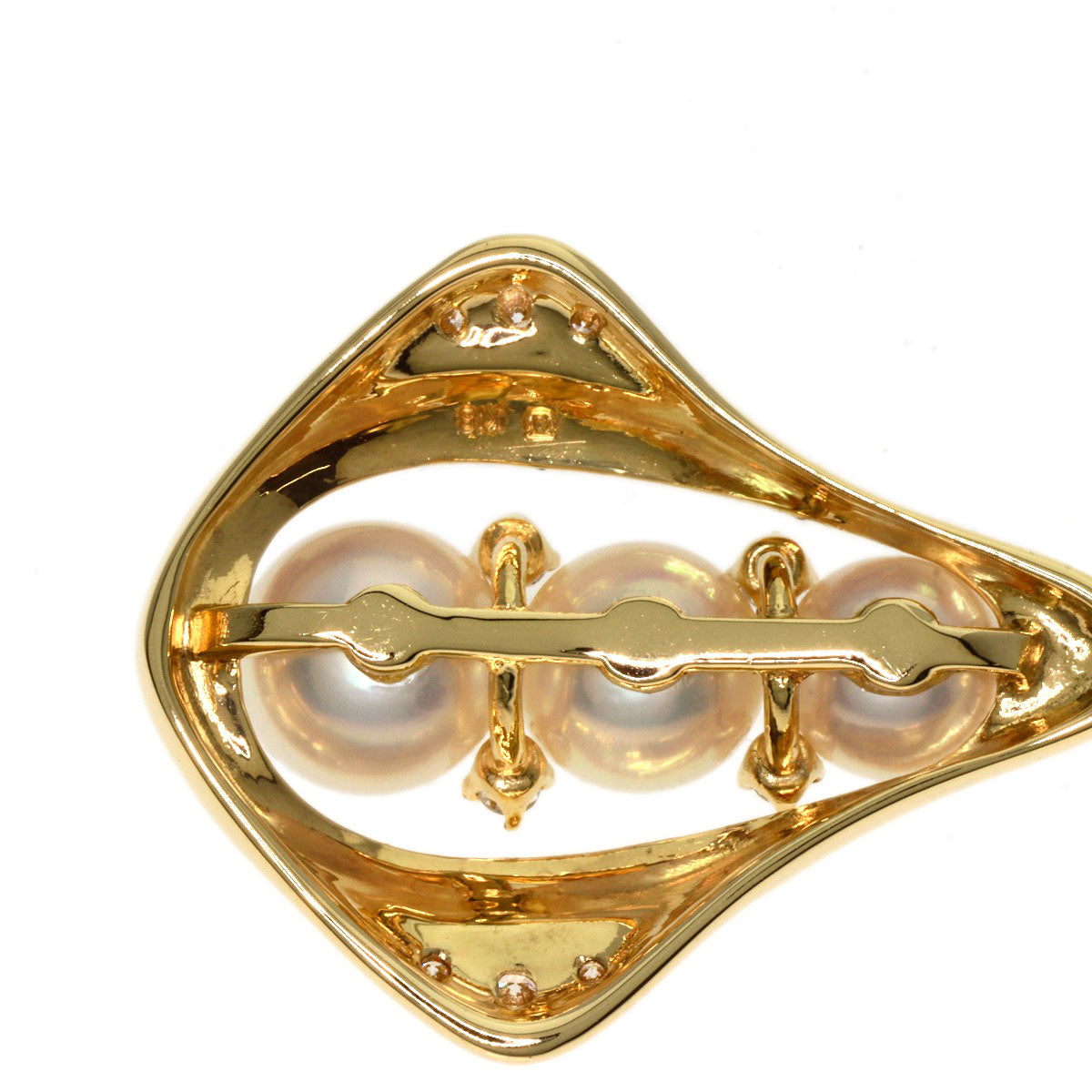 Mikimoto Necklace 18K Yellow Gold Gold Pearl Pearl Diamond
