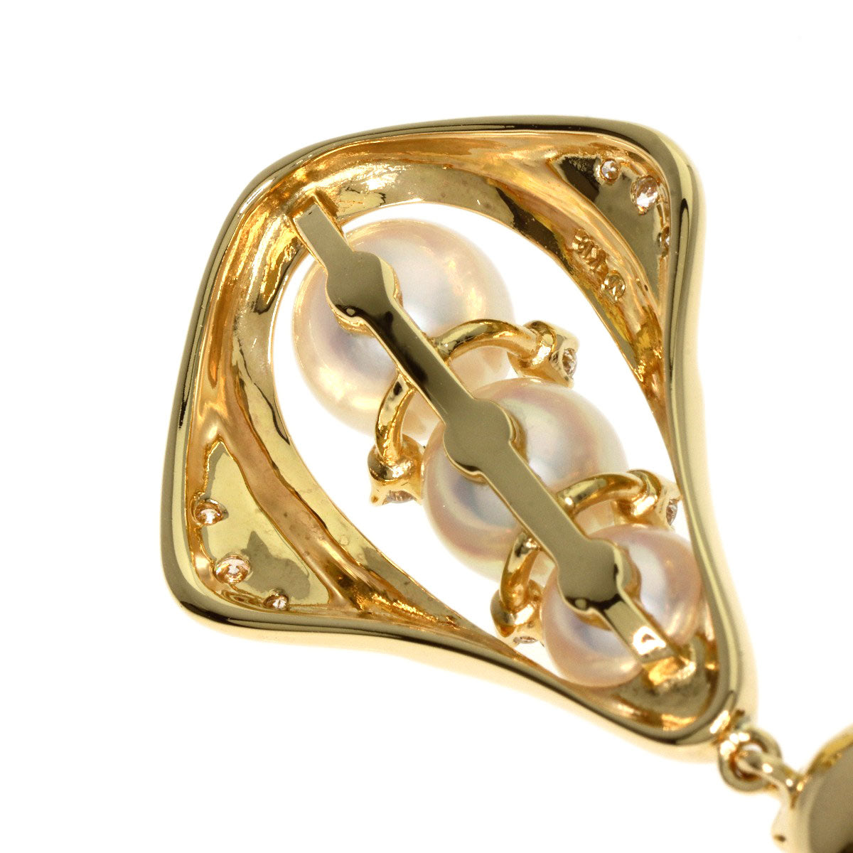 Mikimoto Necklace 18K Yellow Gold Gold Pearl Pearl Diamond