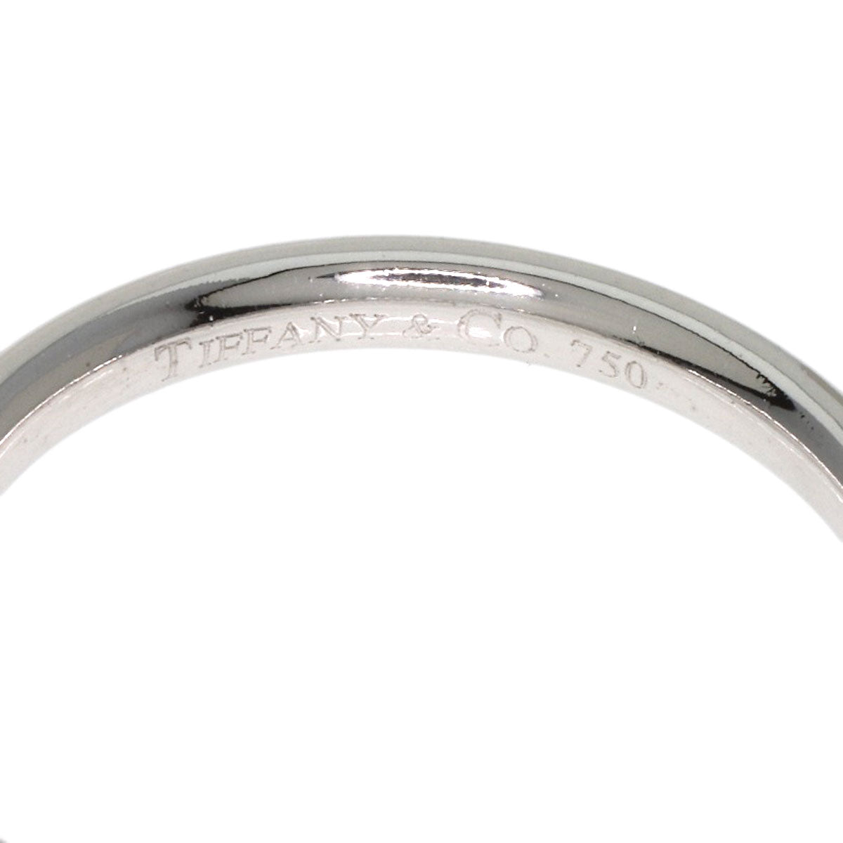 Tiffany&Co. Ring K18Wg Silver Curved 3P Diamond