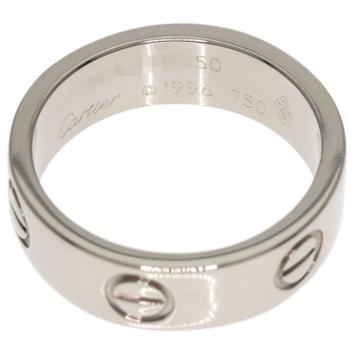 Cartier Ring K18Wg Silver Love Ring #50 Women