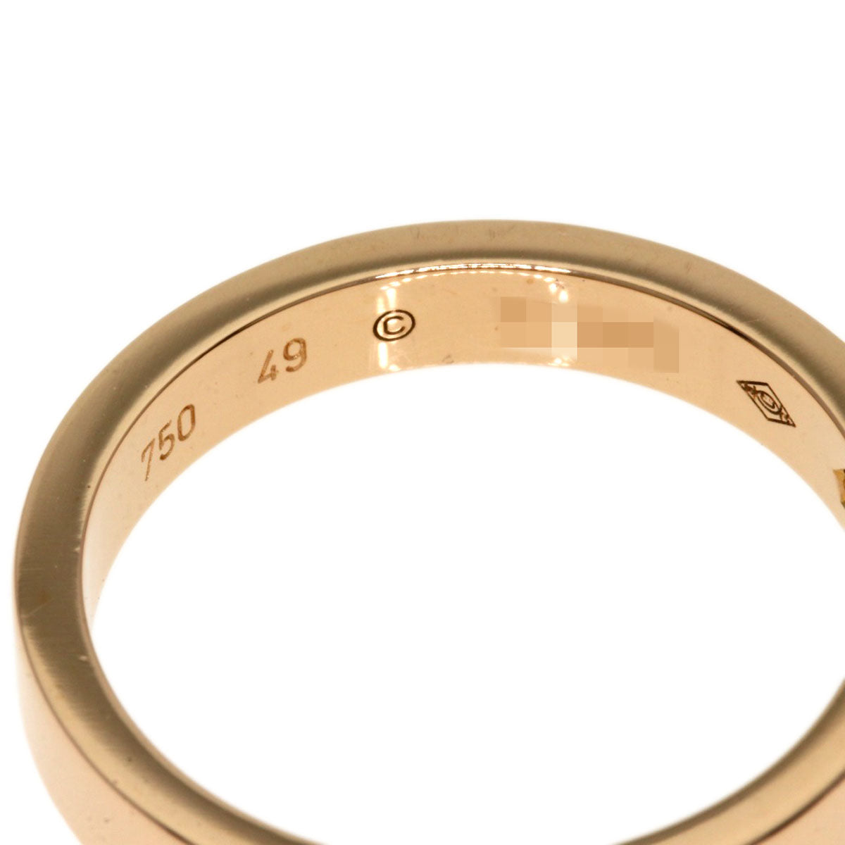 Cartier Ring 18K Pink Gold Gold Engraved 1P Diamond #49