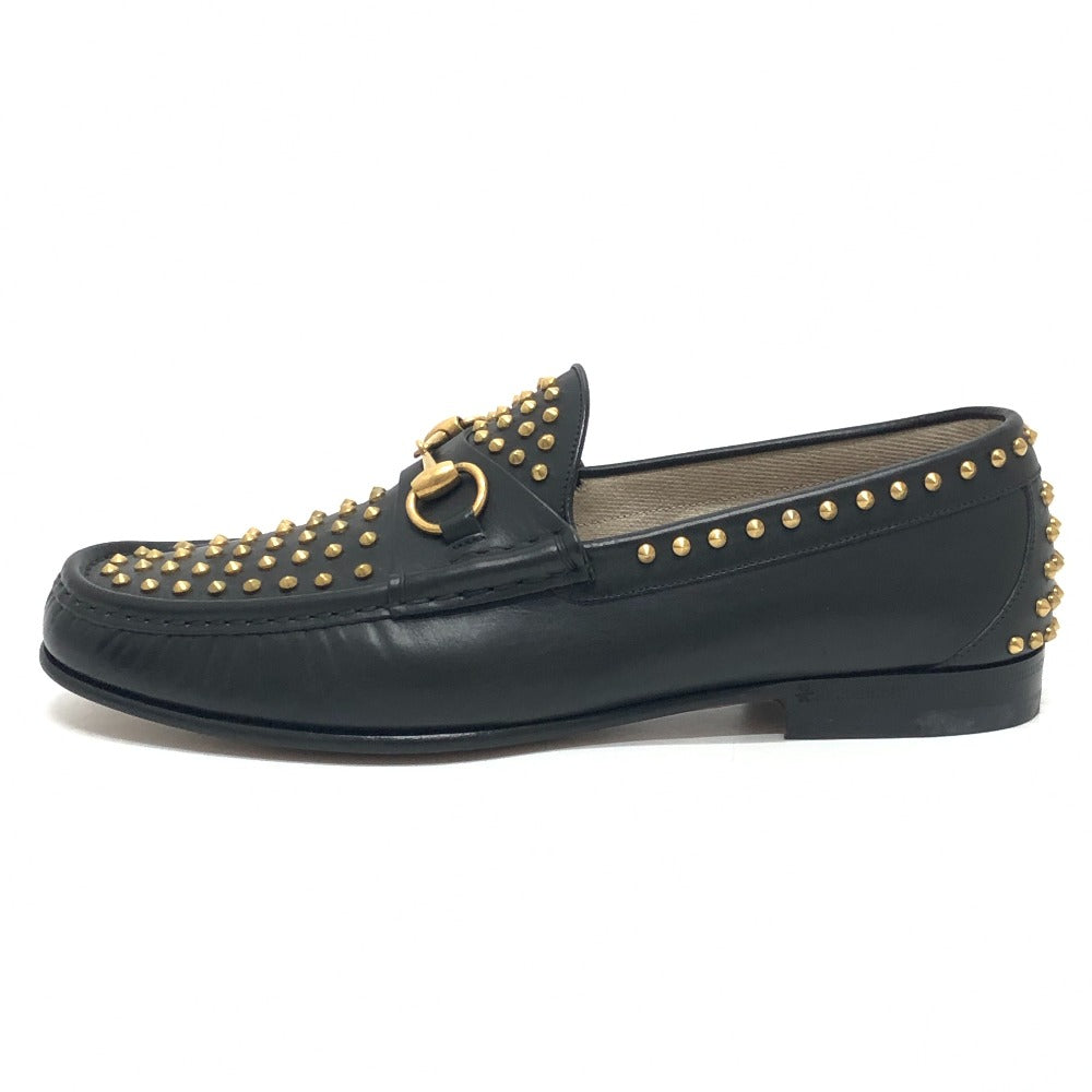 Gucci Loafers Leather Black Horsebit 1953 Spikes 8