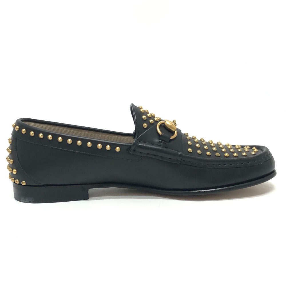 Gucci Loafers Leather Black Horsebit 1953 Spikes 8