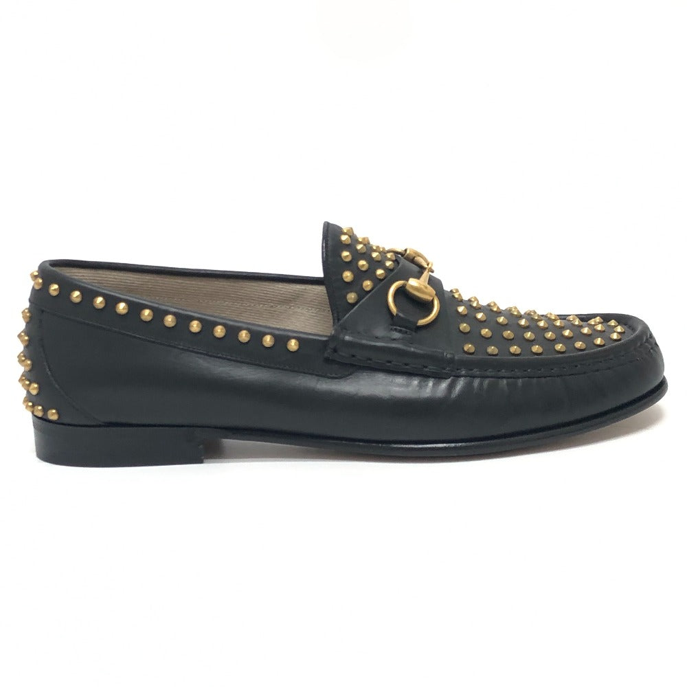 Gucci Loafers Leather Black Horsebit 1953 Spikes 8