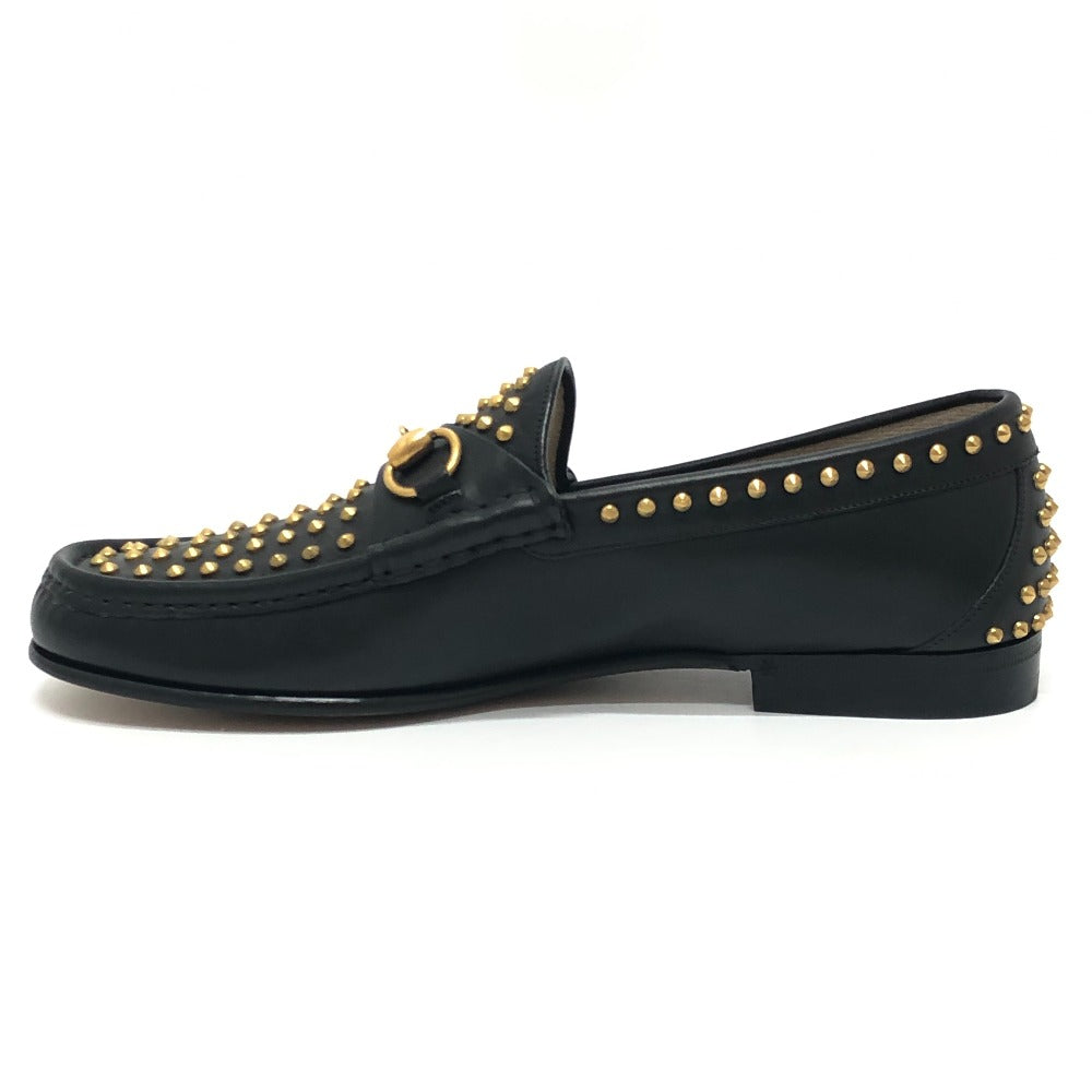 Gucci Loafers Leather Black Horsebit 1953 Spikes 8