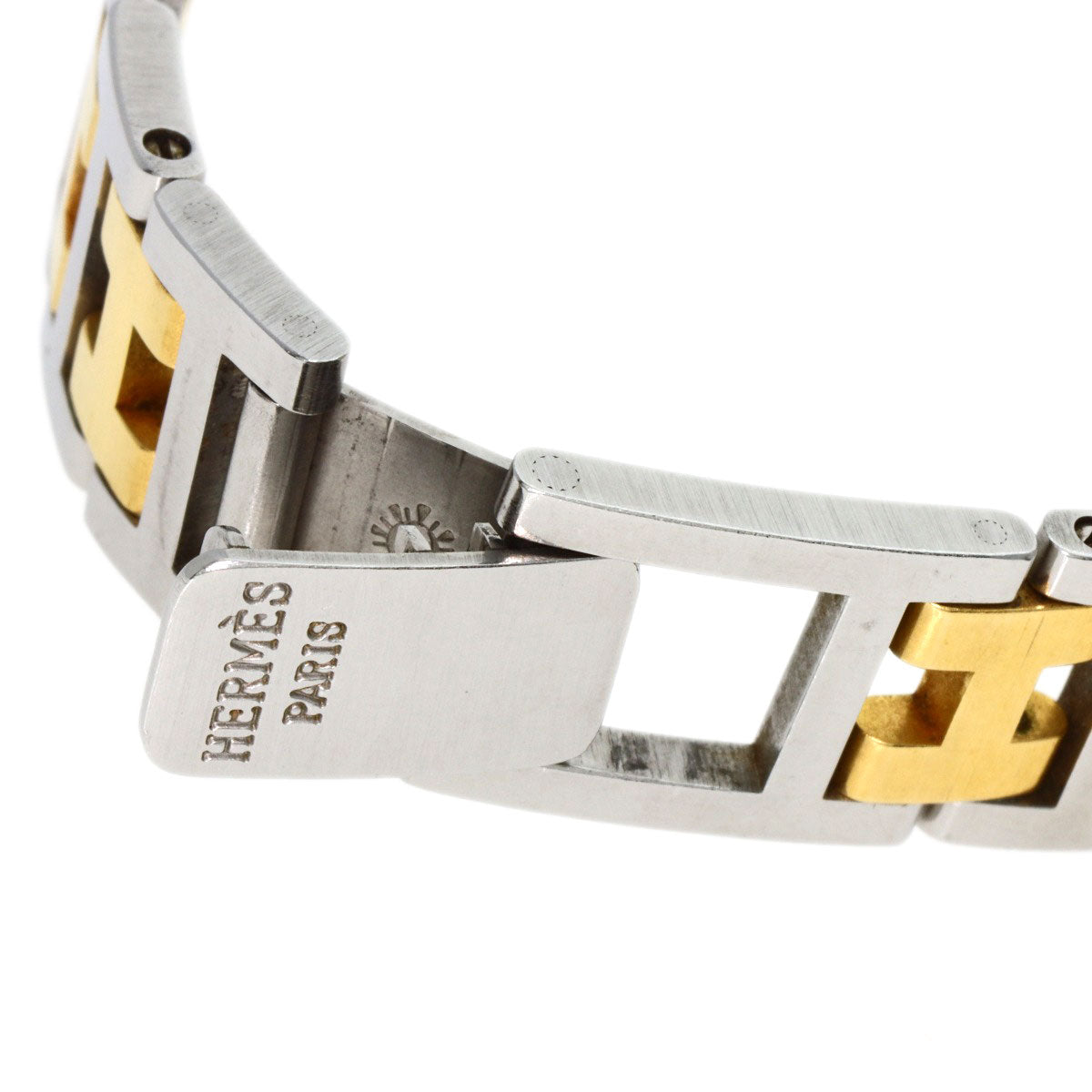 Hermes Watches Quartz Stainless Steel , Ssxgp Gold Clipper Old Belt Ivory Dial Women