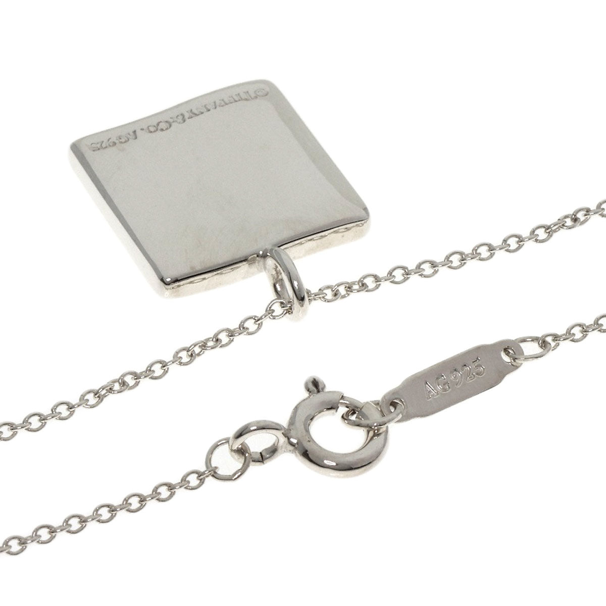 Tiffany&Co. Necklace Sv Silver Notes Square Women