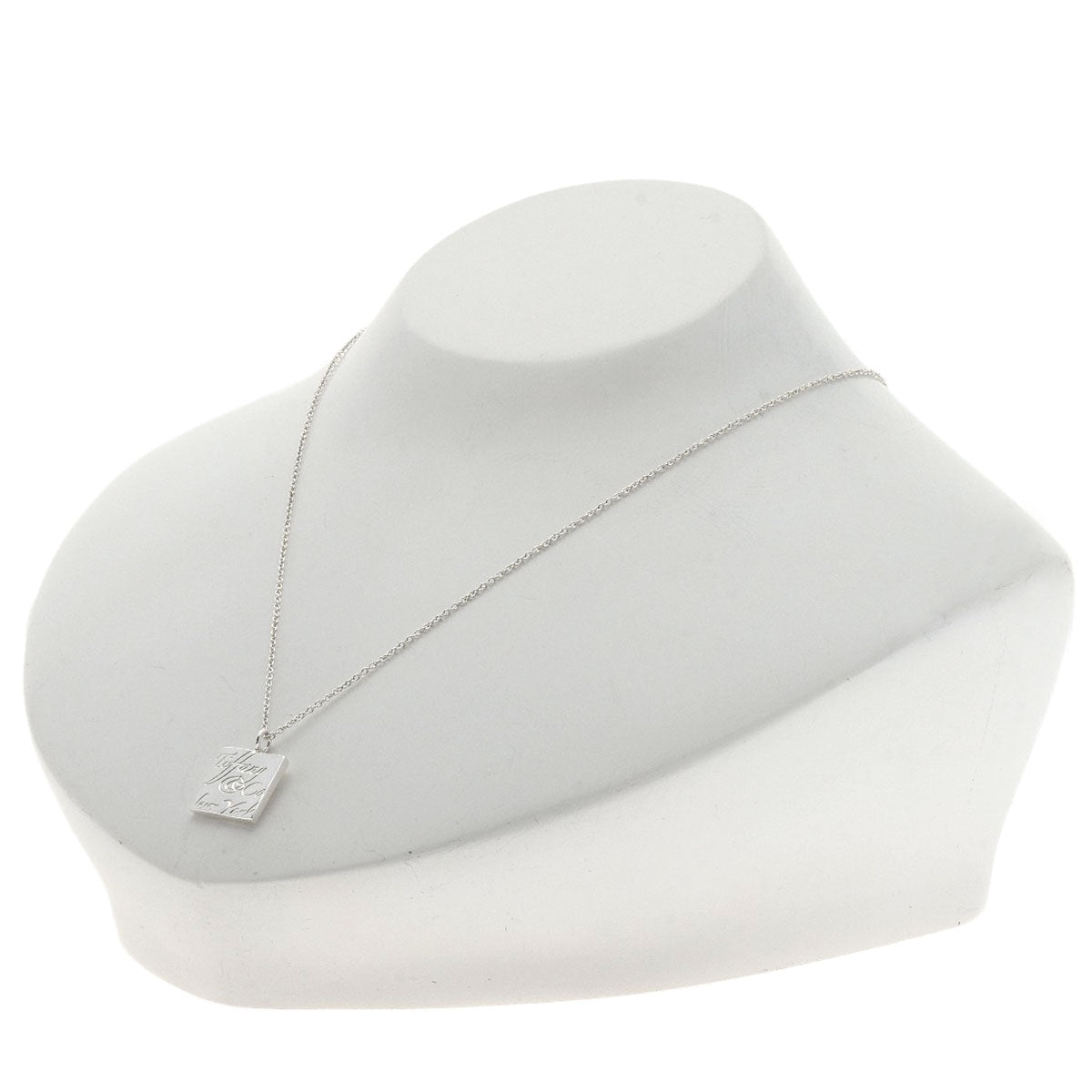 Tiffany&Co. Necklace Sv Silver Notes Square Women