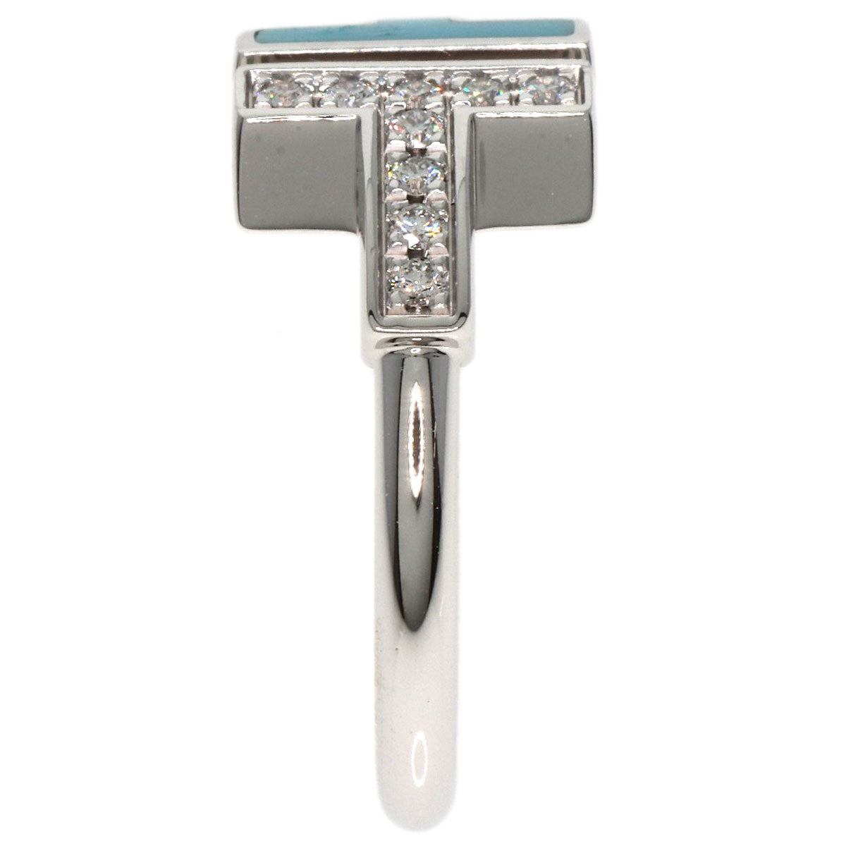 Tiffany&Co. Ring K18Wg Silver T Wire Diamond Women
