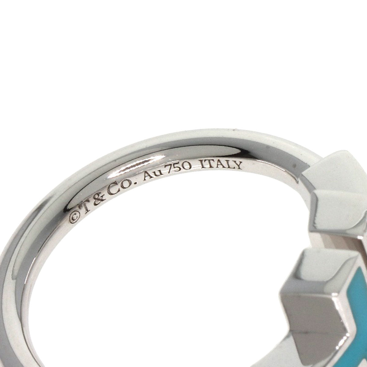 Tiffany&Co. Ring K18Wg Silver T Wire Diamond Women