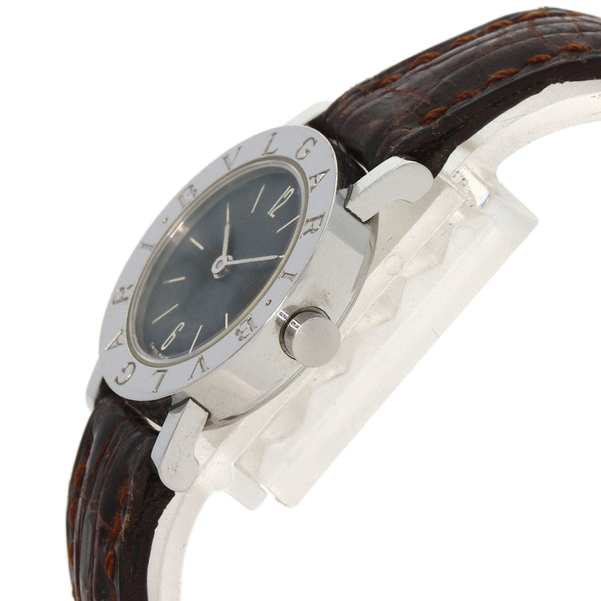 Bvlgari Watches Quartz Bb23Sld Stainless Steel, Leather Silver Bulgari Bulgari Black Dial Women