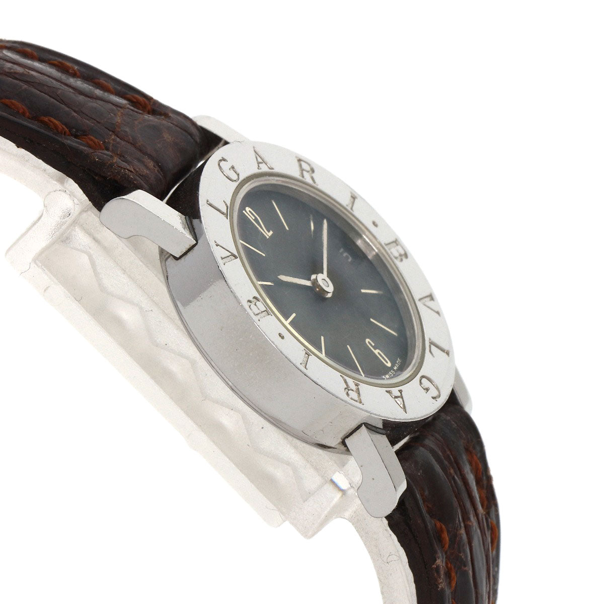 Bvlgari Watches Quartz Bb23Sld Stainless Steel, Leather Silver Bulgari Bulgari Black Dial Women
