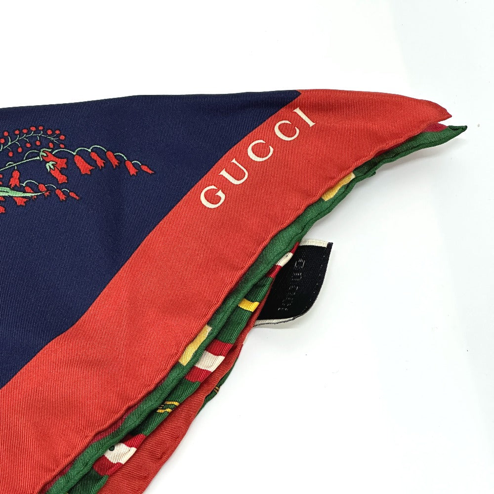 Gucci Scarf Silk Multicolor All-Over Floral Pattern