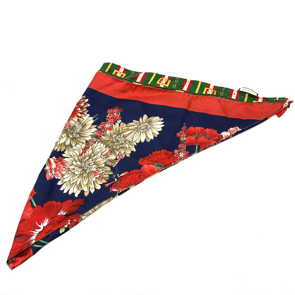 Gucci Scarf Silk Multicolor All-Over Floral Pattern