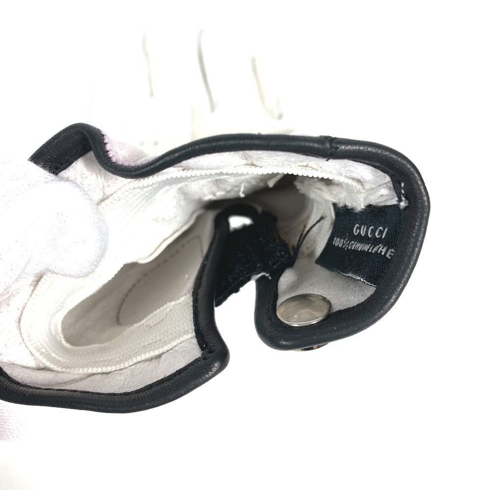 Gucci Gloves Leather White For Left Hand Golf Gloves Women 8