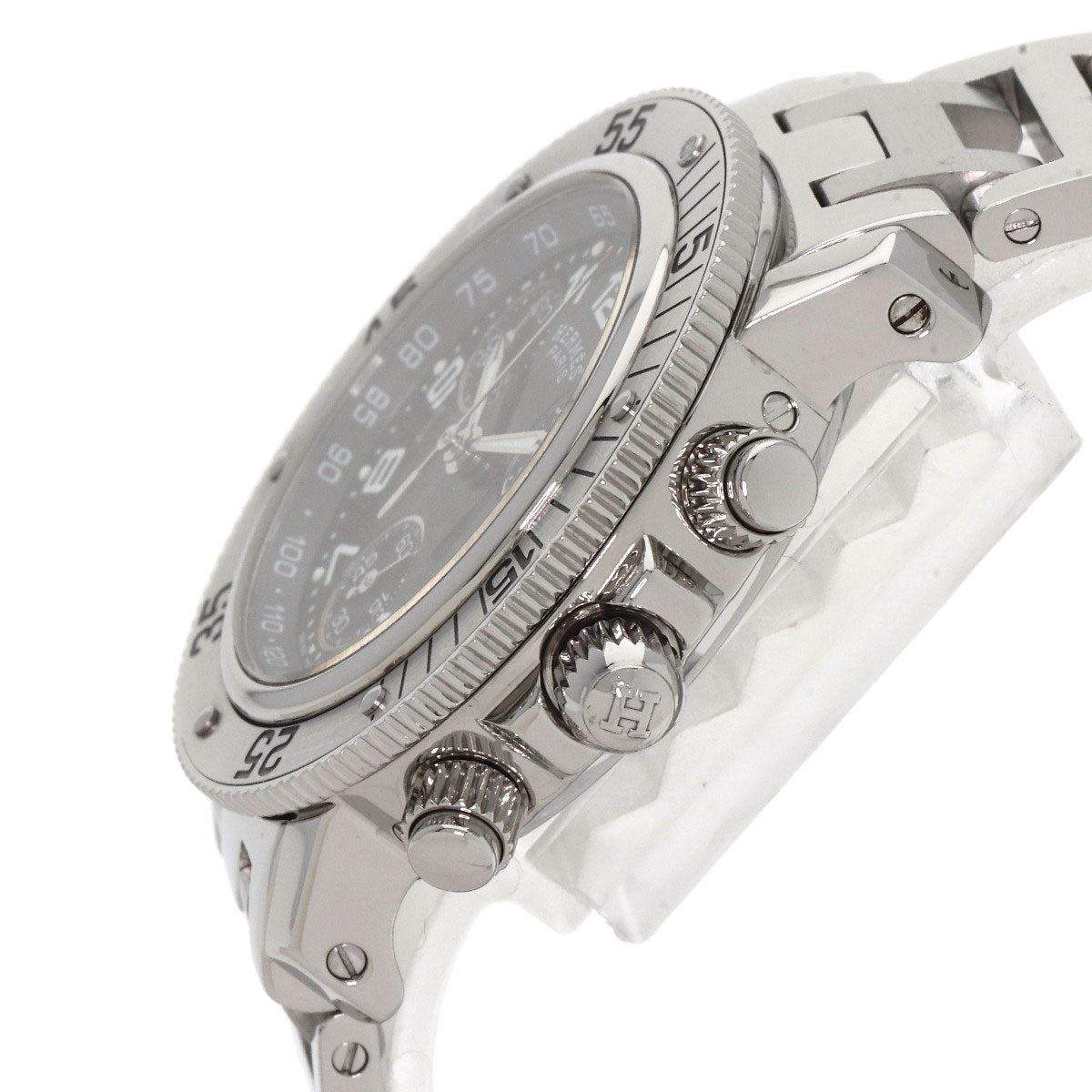 Hermes Watches Quartz Cl2.310 Stainless Steel , Stainless Steel Silver Clipper Diver Chronograph