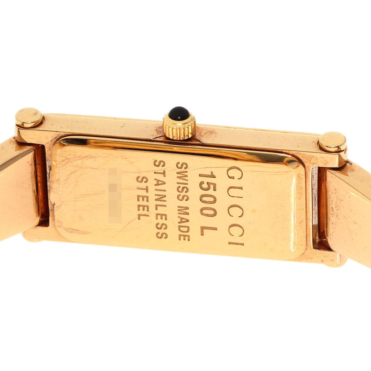 Gucci Watches Quartz 1500L Pgp , Pgp Gold Square Face Bangle 1P Diamond Gg Pink Shell Dial Women