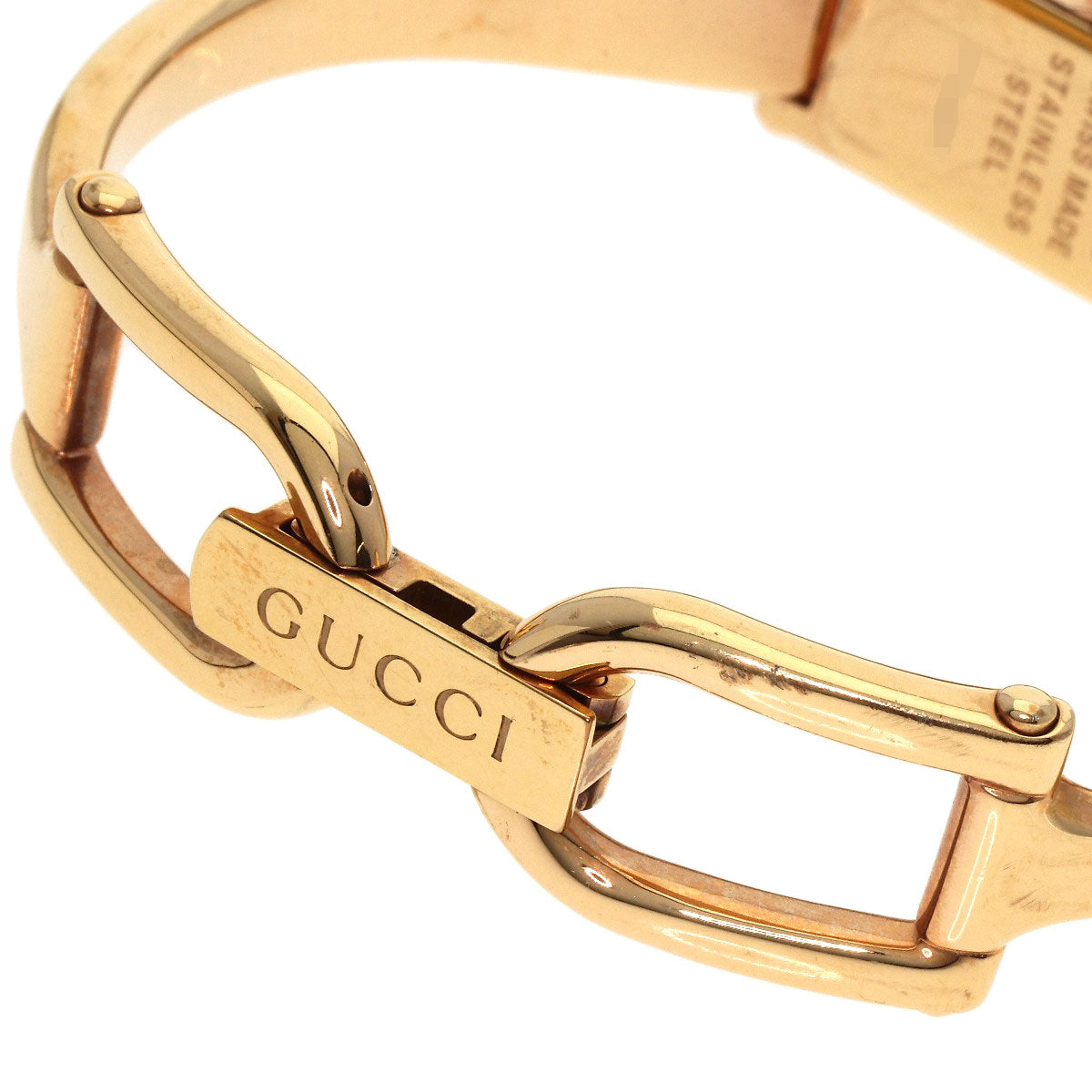 Gucci Watches Quartz 1500L Pgp , Pgp Gold Square Face Bangle 1P Diamond Gg Pink Shell Dial Women