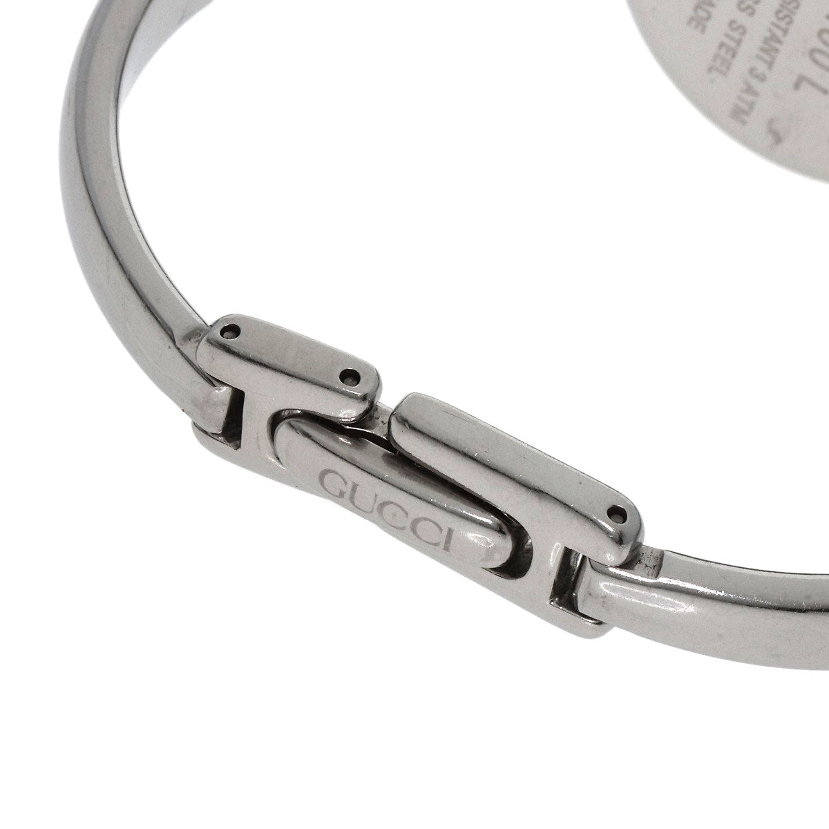 Gucci Watches Quartz 1400L Stainless Steel , Stainless Steel Silver Round Face Bangle Black Dial
