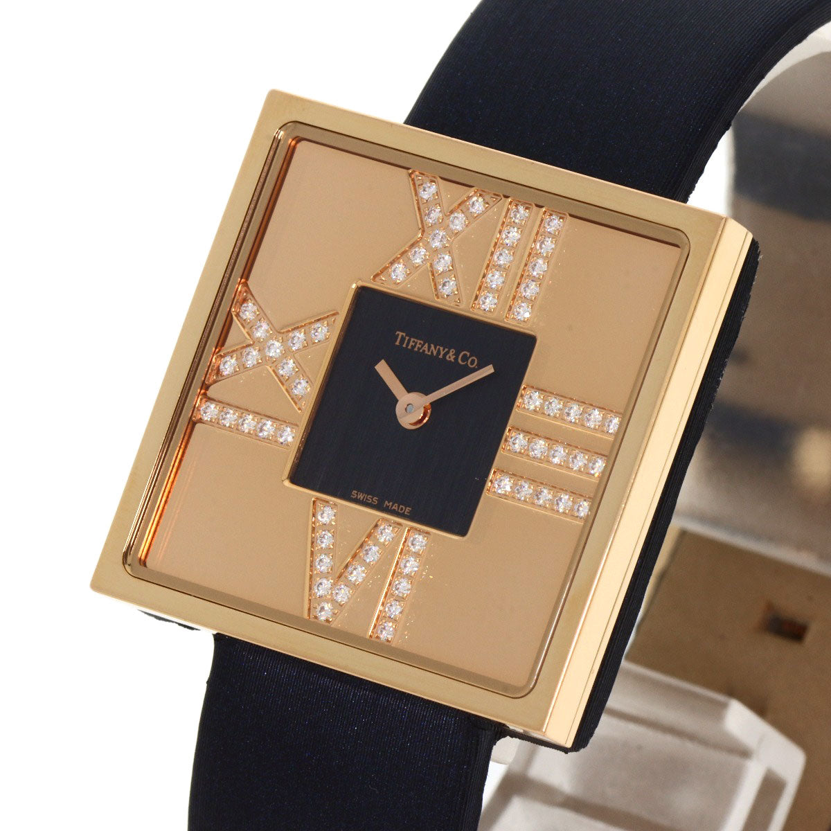 Tiffany&Co. Watches Quartz Z1950.10.30E10A40E K18Yg, Leather X Satin Gold Atlas Cocktail Diamond