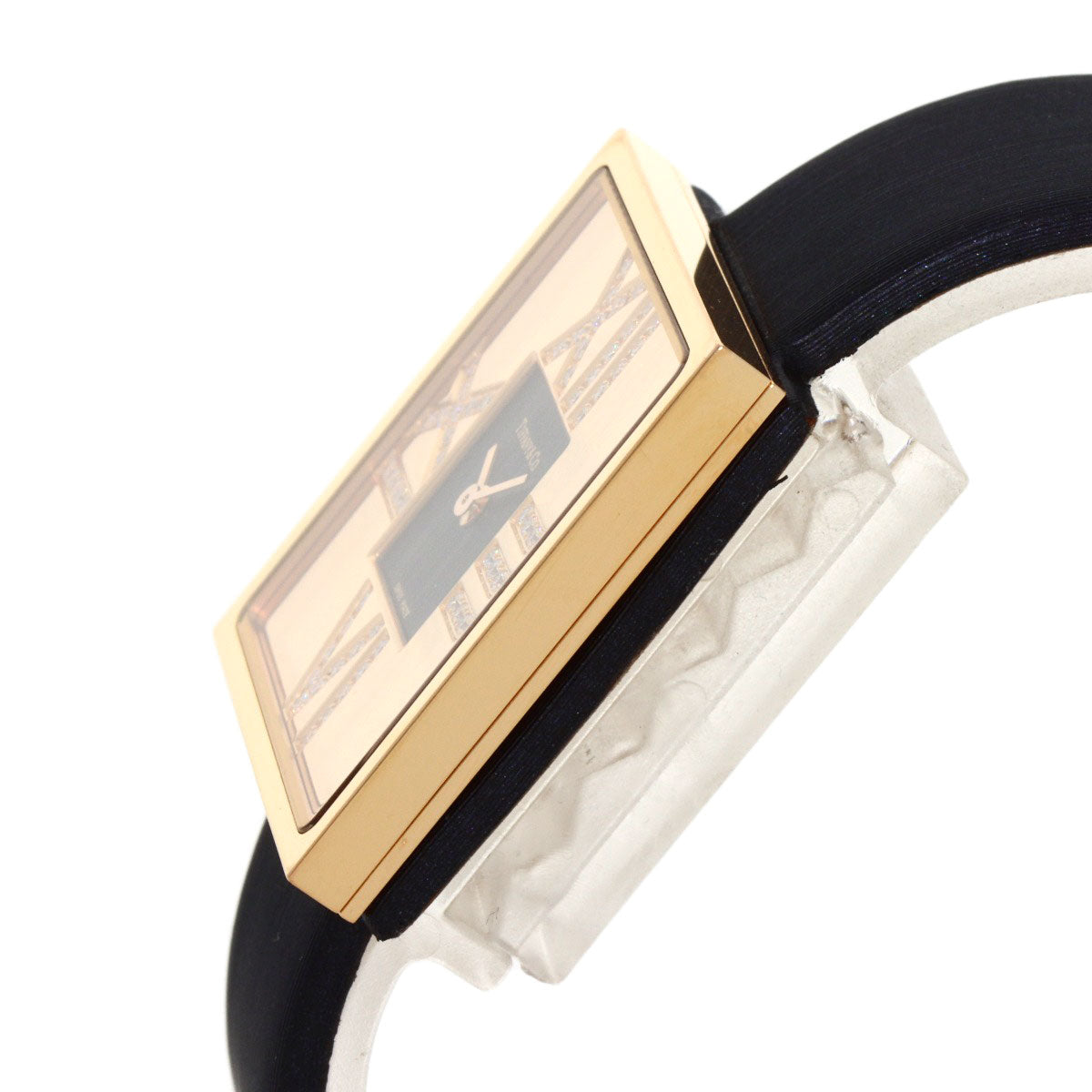 Tiffany&Co. Watches Quartz Z1950.10.30E10A40E K18Yg, Leather X Satin Gold Atlas Cocktail Diamond