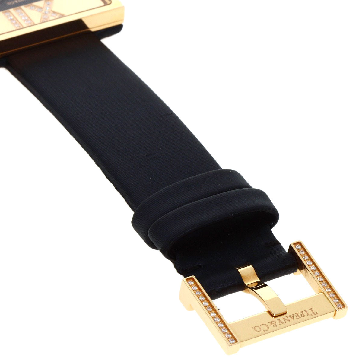 Tiffany&Co. Watches Quartz Z1950.10.30E10A40E K18Yg, Leather X Satin Gold Atlas Cocktail Diamond
