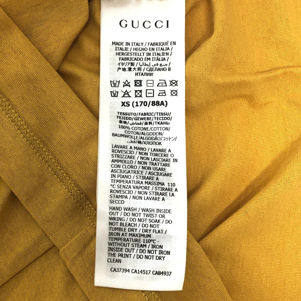 Gucci Short Sleeve T-Shirt 616036 Cotton Yellow The North Face Collaboration The North Face