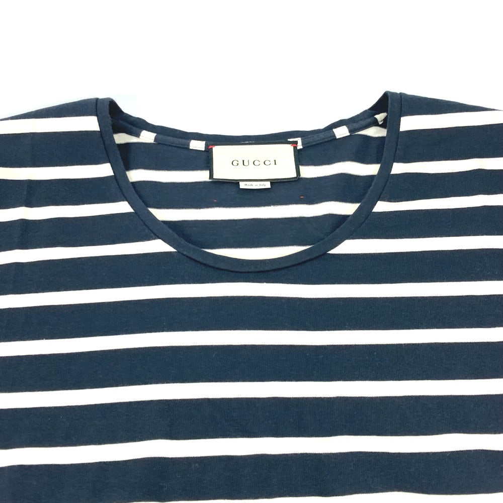 Gucci Short Sleeve T-Shirt 574931 Cotton Navy Border Mens S