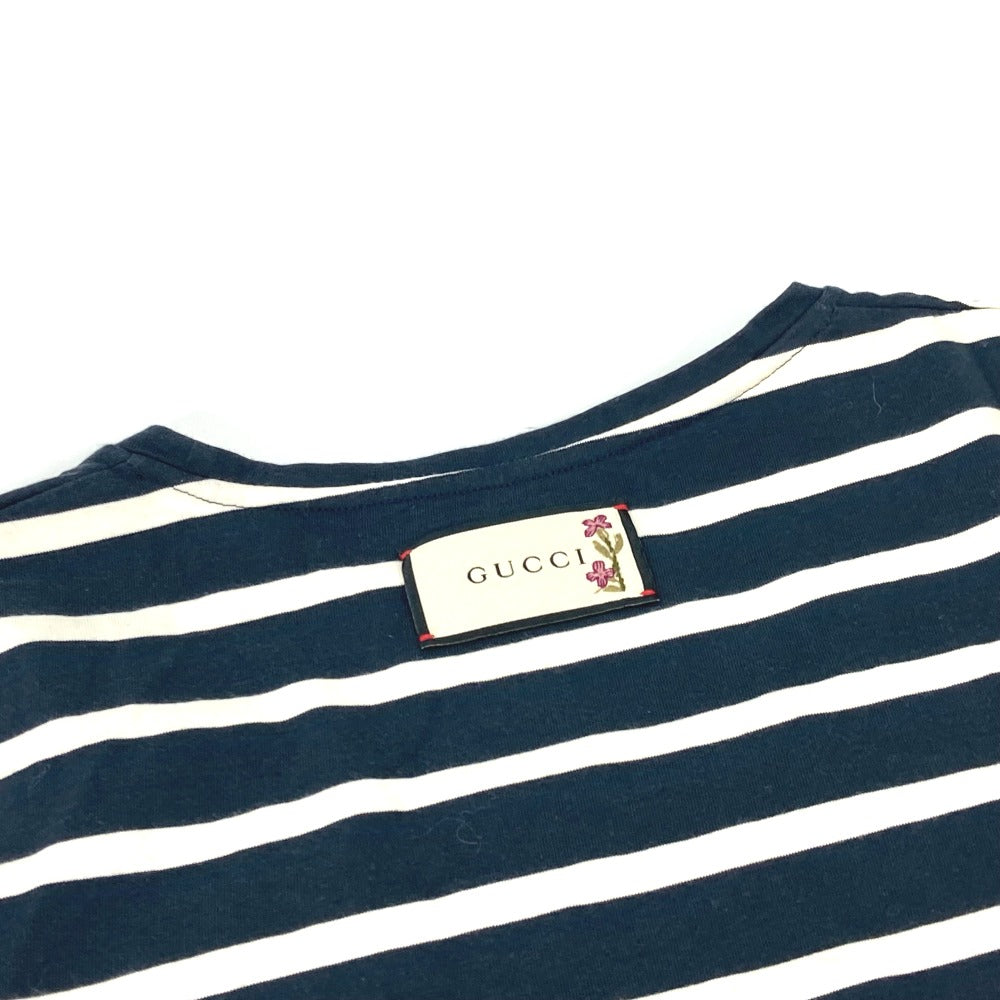Gucci Short Sleeve T-Shirt 574931 Cotton Navy Border Mens S