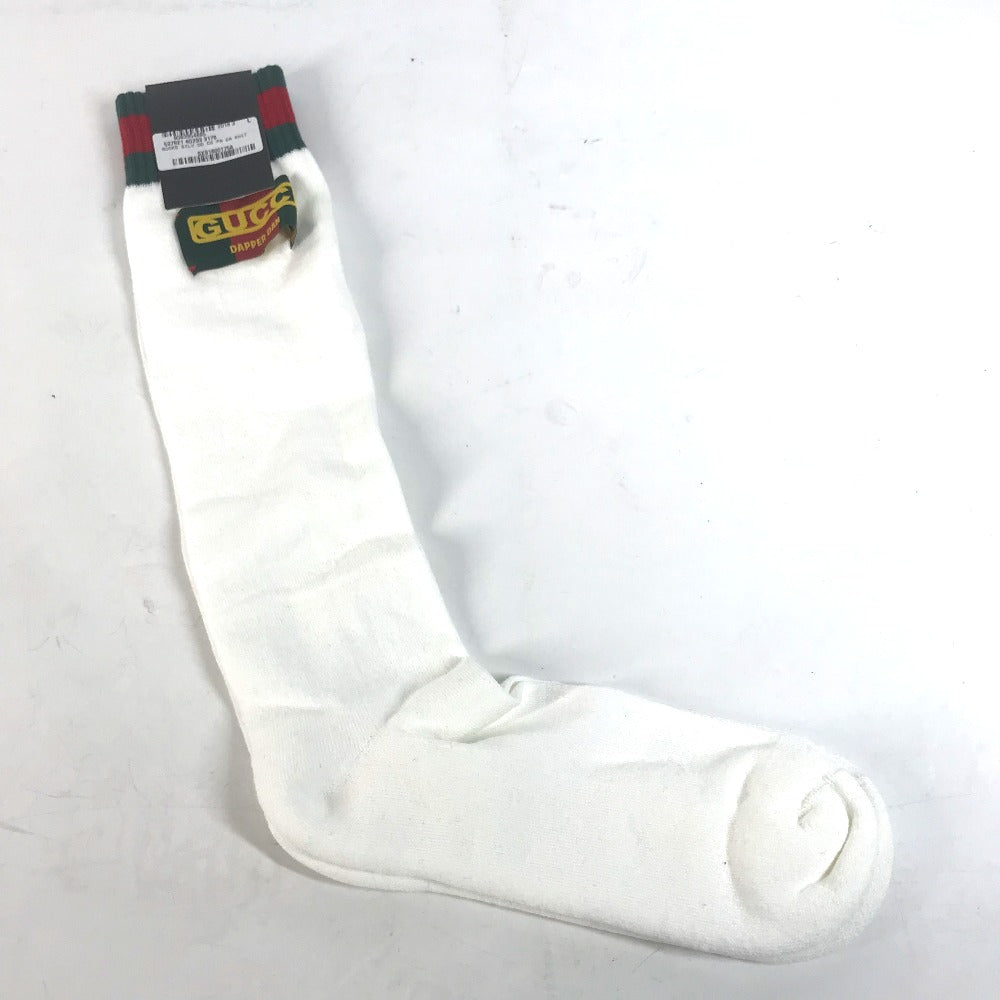 Gucci Socks 537821 Cotton, Nylon White Dapper Dan Collaboration Logo Sherry Line L 26-28Cm