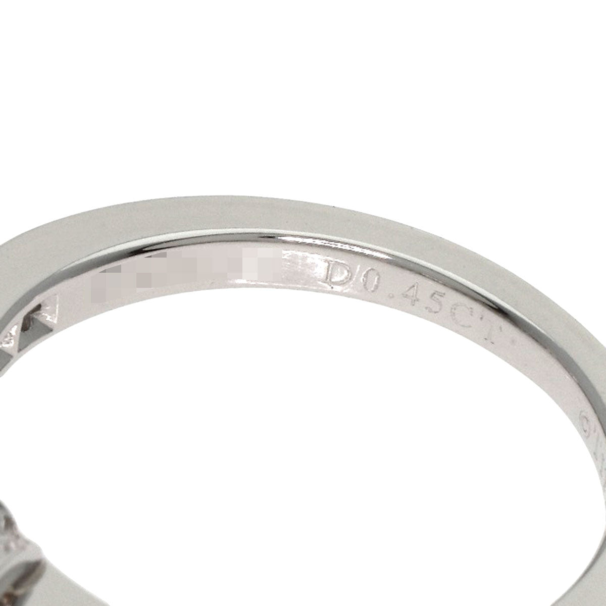 Tiffany&Co. Ring Pt950 Silver Ribbon Motif Diamond
