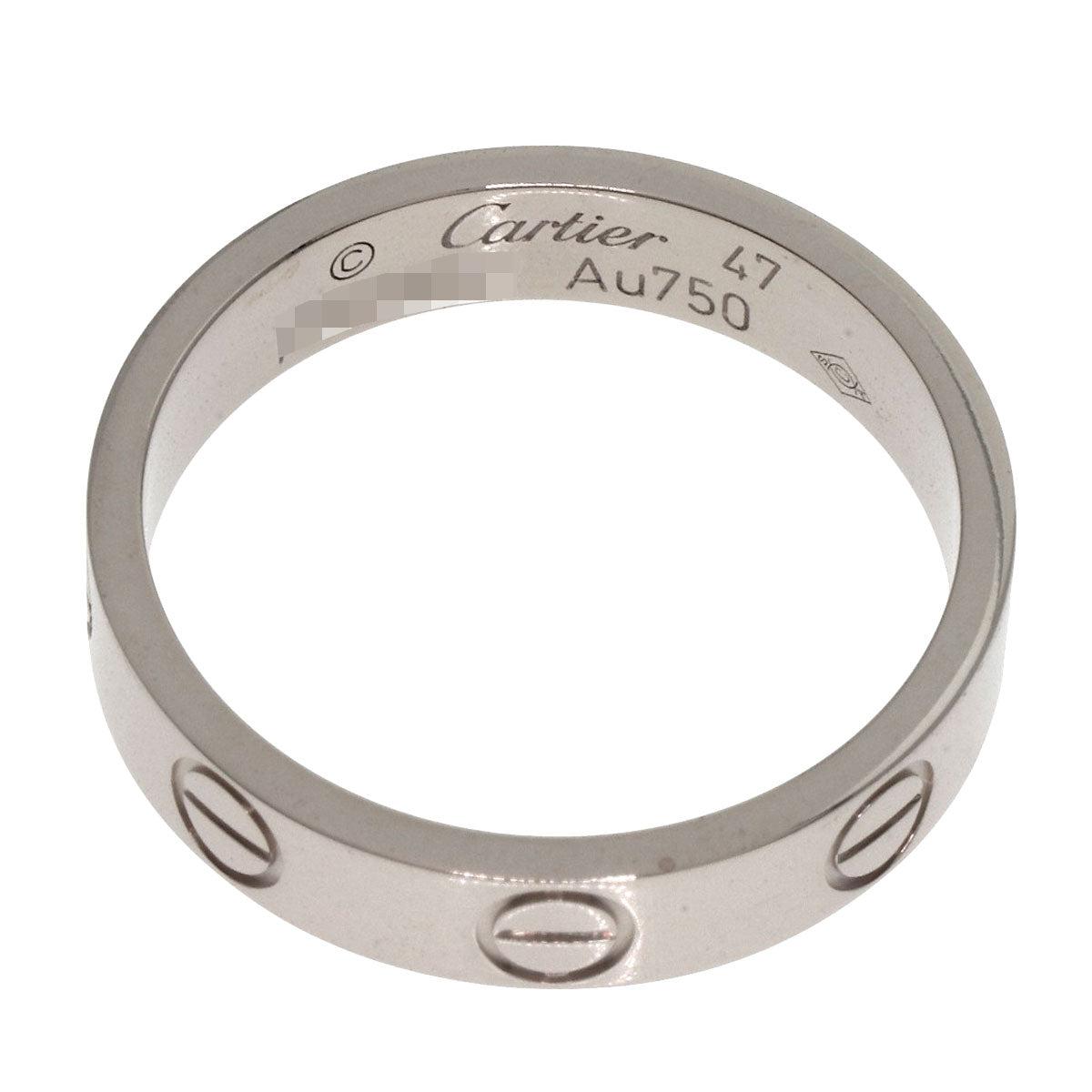 Cartier Ring K18Wg Silver Mini Love Ring #47