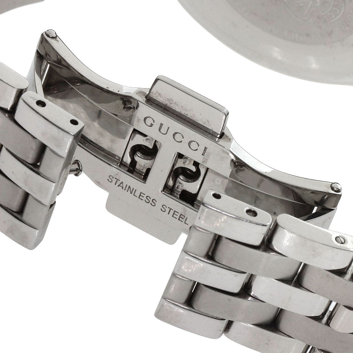 Gucci Watches Quartz 5500Xl Stainless Steel , Stainless Steel Silver Round Face Silver Dial Mens