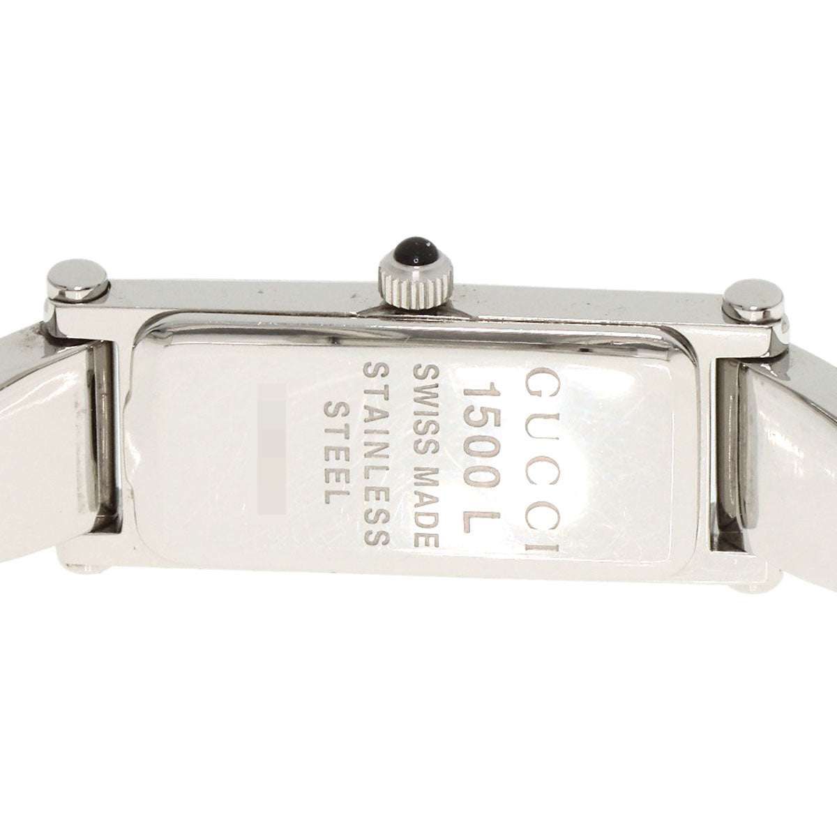 Gucci Watches Quartz 1500L Stainless Steel , Stainless Steel Silver Square Face Bangle White Shell