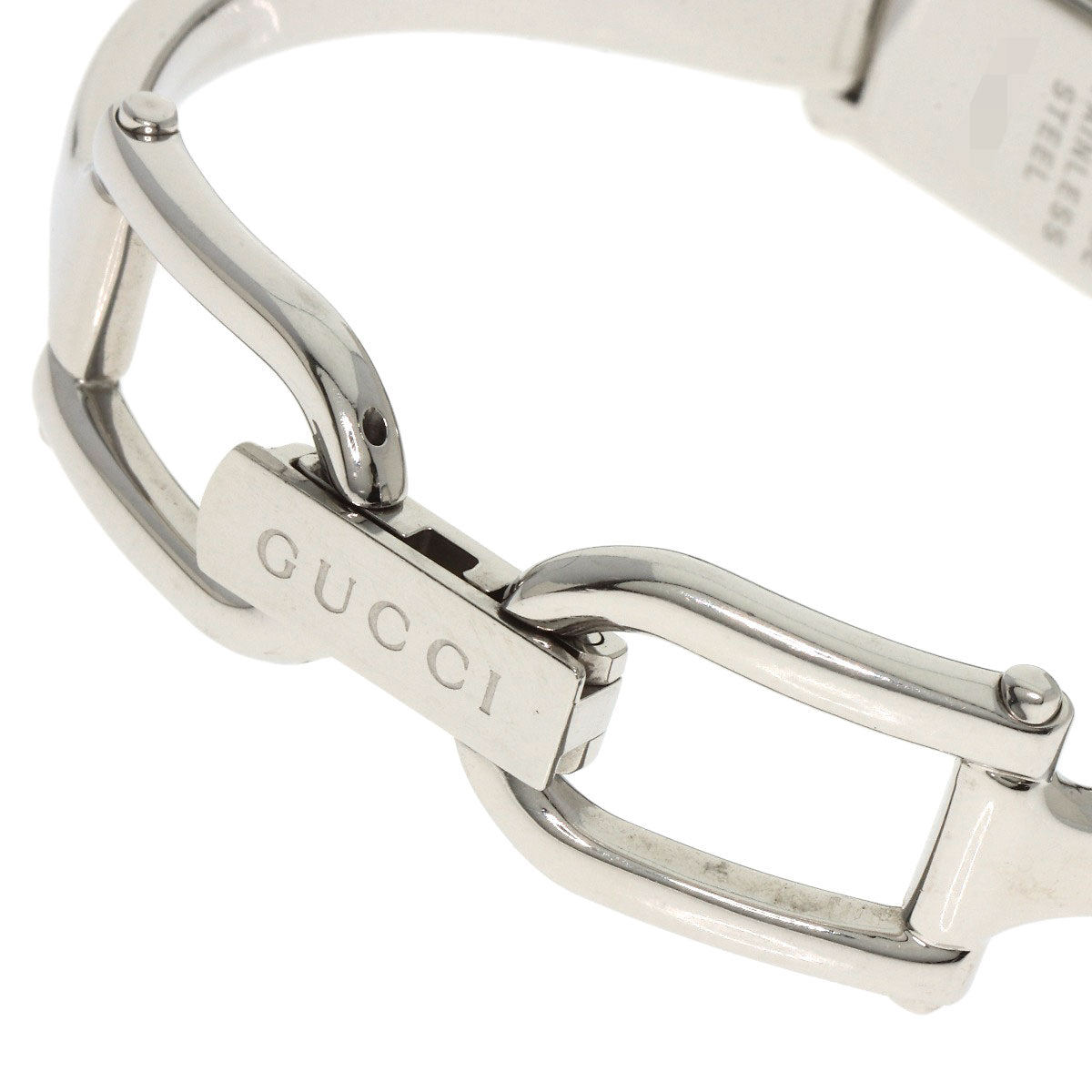 Gucci Watches Quartz 1500L Stainless Steel , Stainless Steel Silver Square Face Bangle White Shell